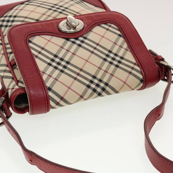 BURBERRY Nova Check Shoulder Bag Nylon Beige Auth 42722 - Picture 6 of 16